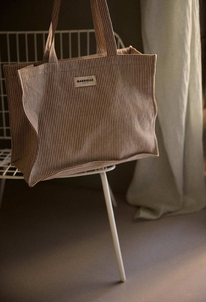 Sac 24 heures rayures argile – Gabrielle Paris